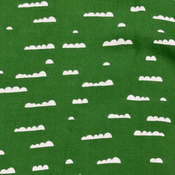 Maeve Anthropologie Green White Cloud Print Tie Neck Blouse Size Small **Read - Picture 9 of 9